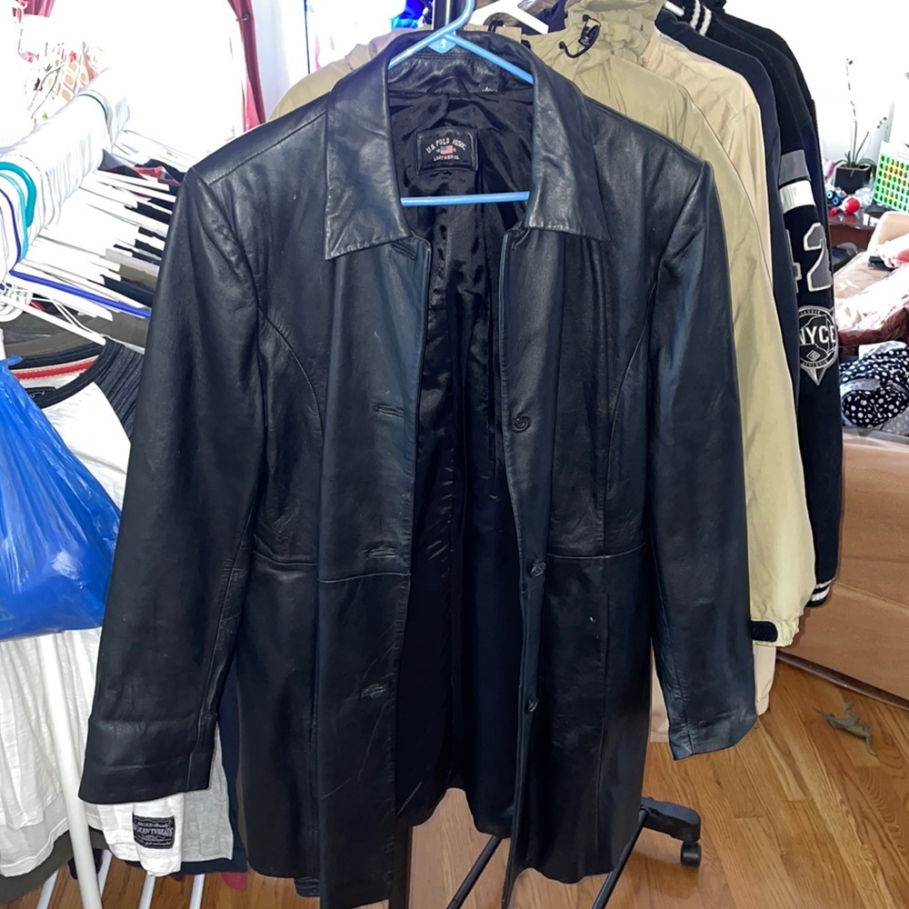 U.S. Polo Assoc. Black Leather Jacket L